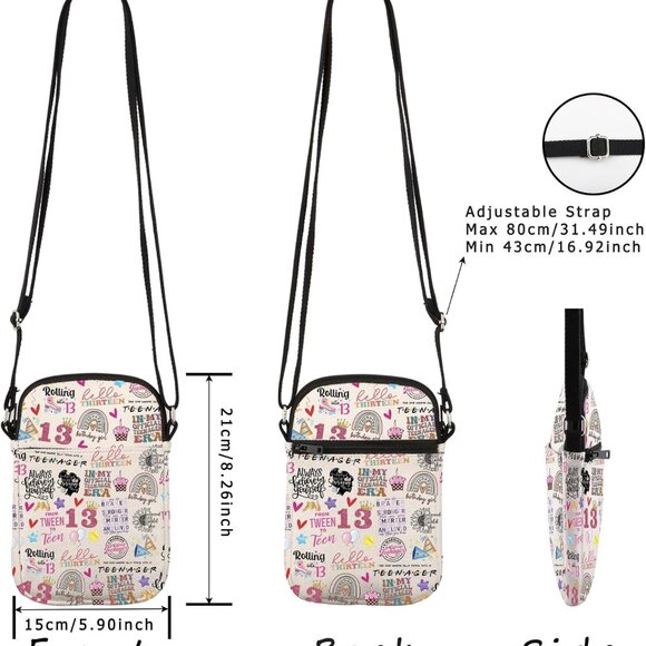 Lightweight Adjustable 'Hello 13' Canvas Crossbody Bag - Great for Gifting - Picture 2 of 7